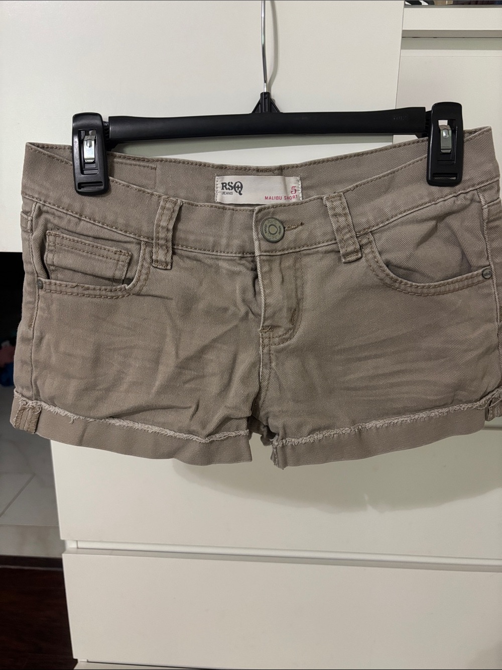 RSQ Taupe Roll-Hem Cotton Blend Women's Shorts
